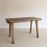 Antique European Primitive Dark Wooden Island/Tall Console Table