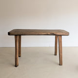 Antique European Primitive Dark Wooden Island/Tall Console Table