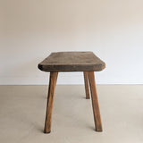 Antique European Primitive Dark Wooden Island/Tall Console Table
