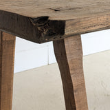Antique European Primitive Dark Wooden Island/Tall Console Table