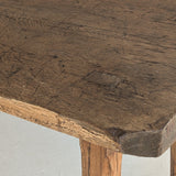 Antique European Primitive Dark Wooden Island/Tall Console Table