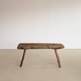 Antique European Primitive Wabi-Sabi Wooden Bench #1