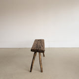 Antique European Primitive Wabi-Sabi Wooden Bench #1