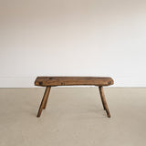 Antique European Primitive Wabi-Sabi Wooden Bench #1