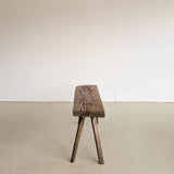 Antique European Primitive Wabi-Sabi Wooden Bench #1