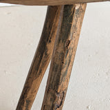 Antique European Primitive Wabi-Sabi Wooden Bench #1