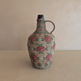 Vintage 1950s-1960s Hungarian Folk Art Woven Wire Scoubidou "Defiance" Bottle with Rose Motif
