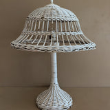Vintage Heywood-Wakefield Style Arts & Crafts White Wicker Lamp