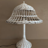 Vintage Heywood-Wakefield Style Arts & Crafts White Wicker Lamp
