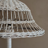 Vintage Heywood-Wakefield Style Arts & Crafts White Wicker Lamp