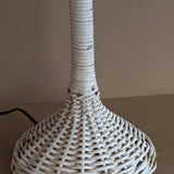 Vintage Heywood-Wakefield Style Arts & Crafts White Wicker Lamp
