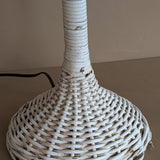 Vintage Heywood-Wakefield Style Arts & Crafts White Wicker Lamp