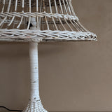 Vintage Heywood-Wakefield Style Arts & Crafts White Wicker Lamp