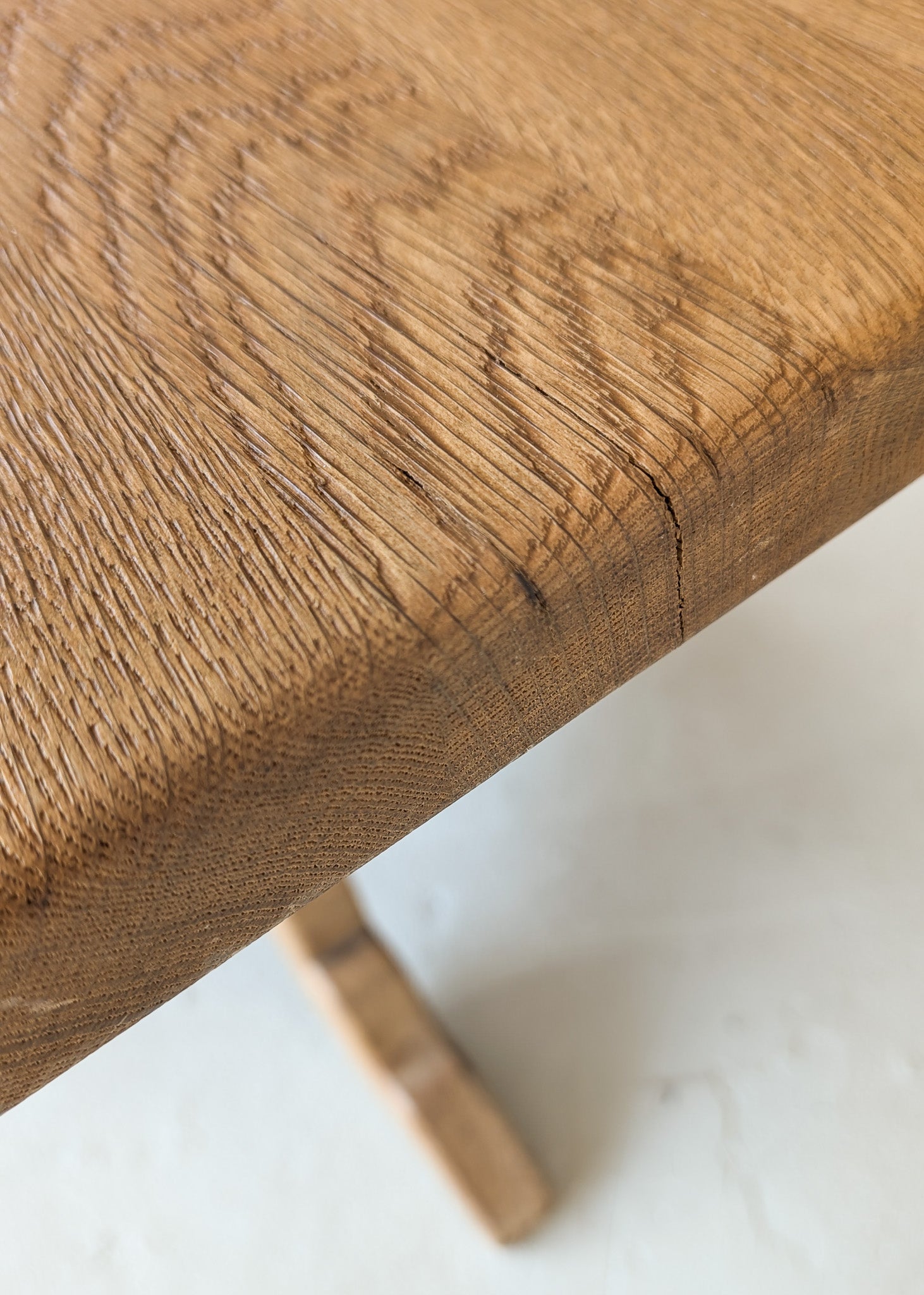 Rare Vintage Swedish Henning Kjærnulf-Style White Oak Butterfly Leaf Table with Wavy Scalloped Detailing and X Base