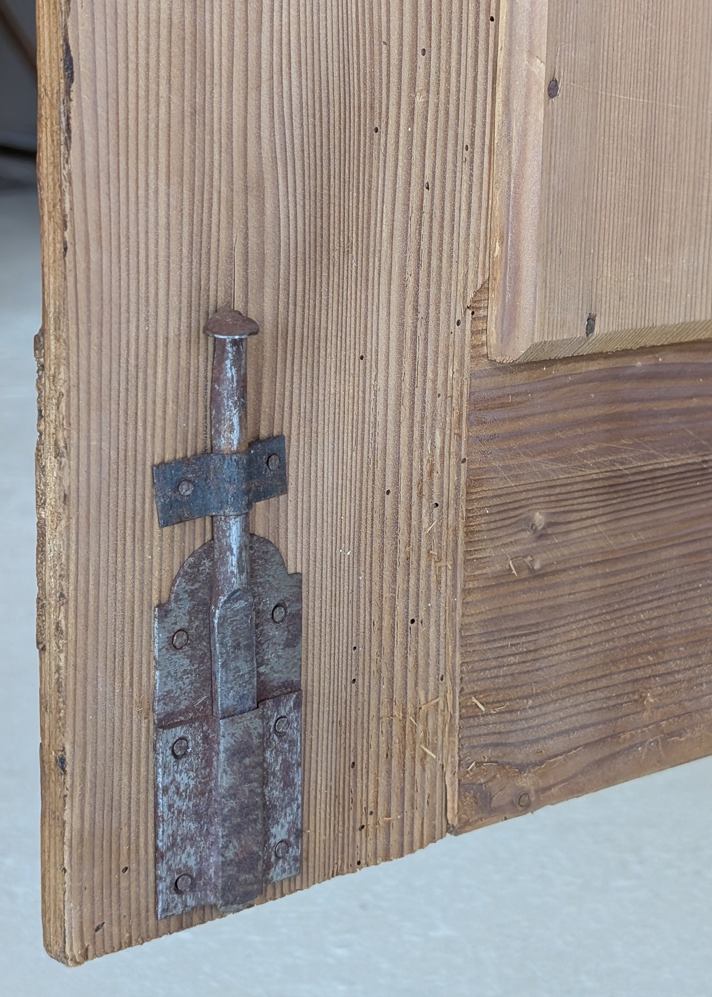 Handsome Antique European Pine Cabinet with Arched Panel Doors, Carved Feet and Skeleton Key