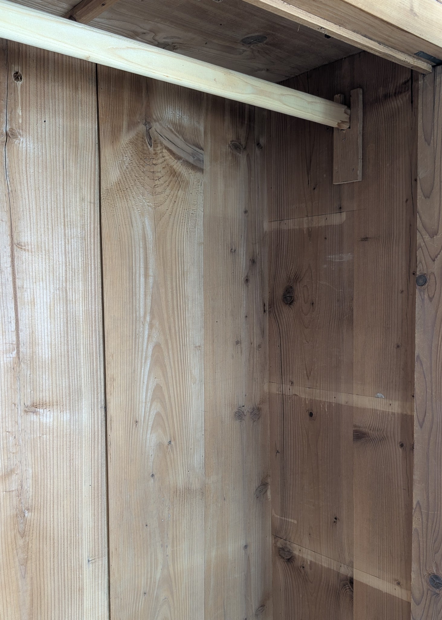 Handsome Antique European Pine Cabinet with Arched Panel Doors, Carved Feet and Skeleton Key