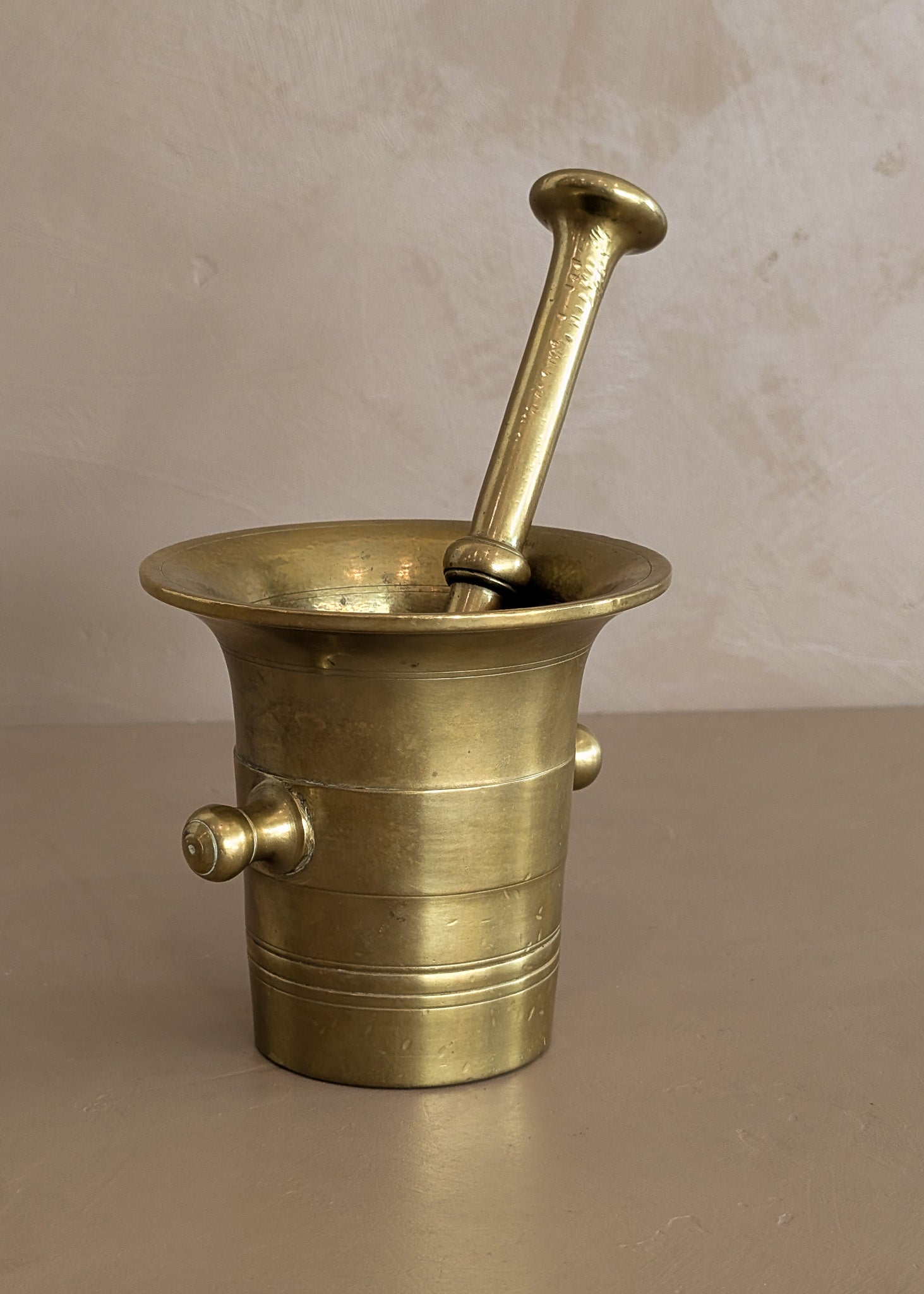 Vintage Brass Pharmacy Mortar and Pestle
