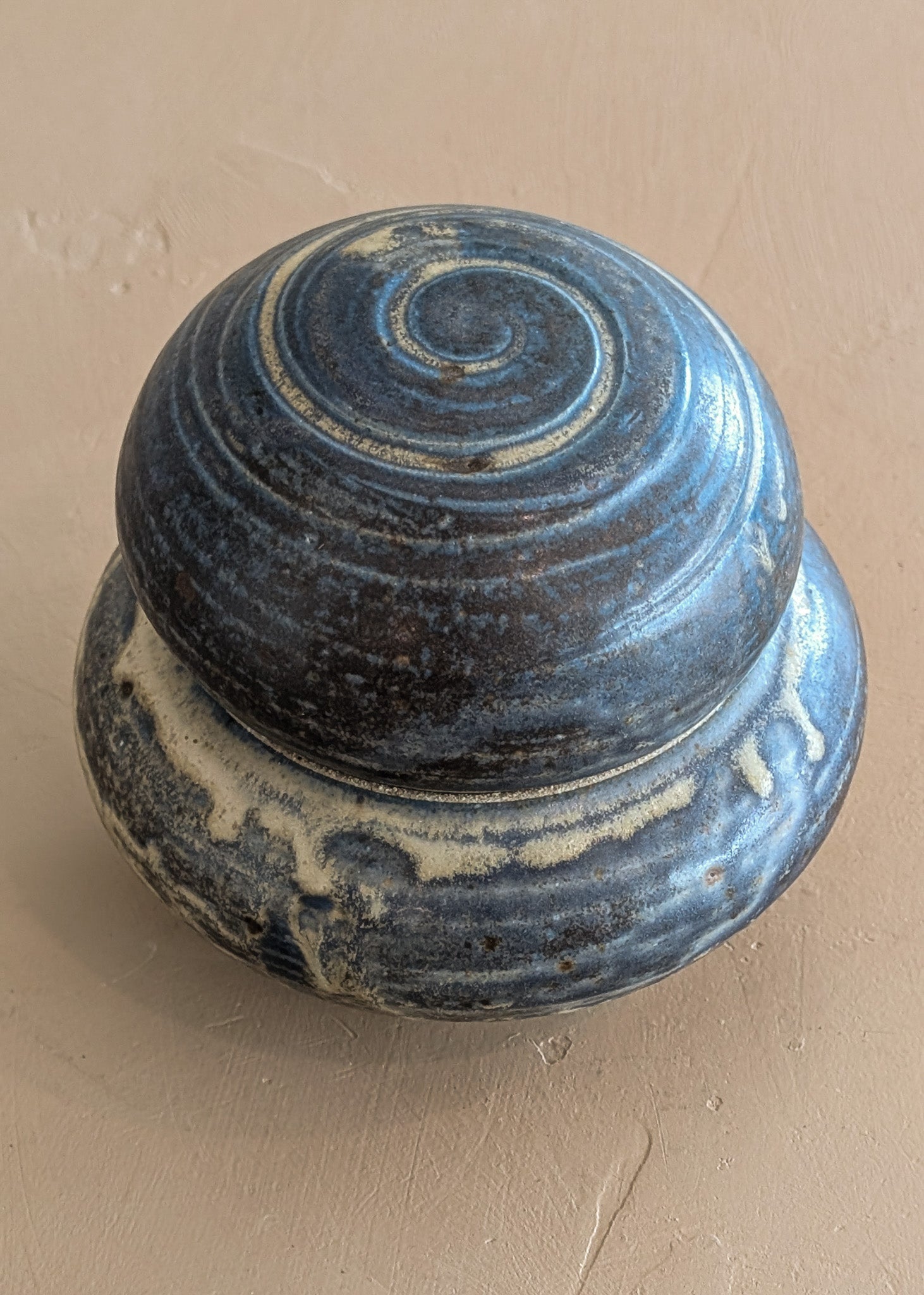 Blue Studio Pottery Cairn Lidded Vessel