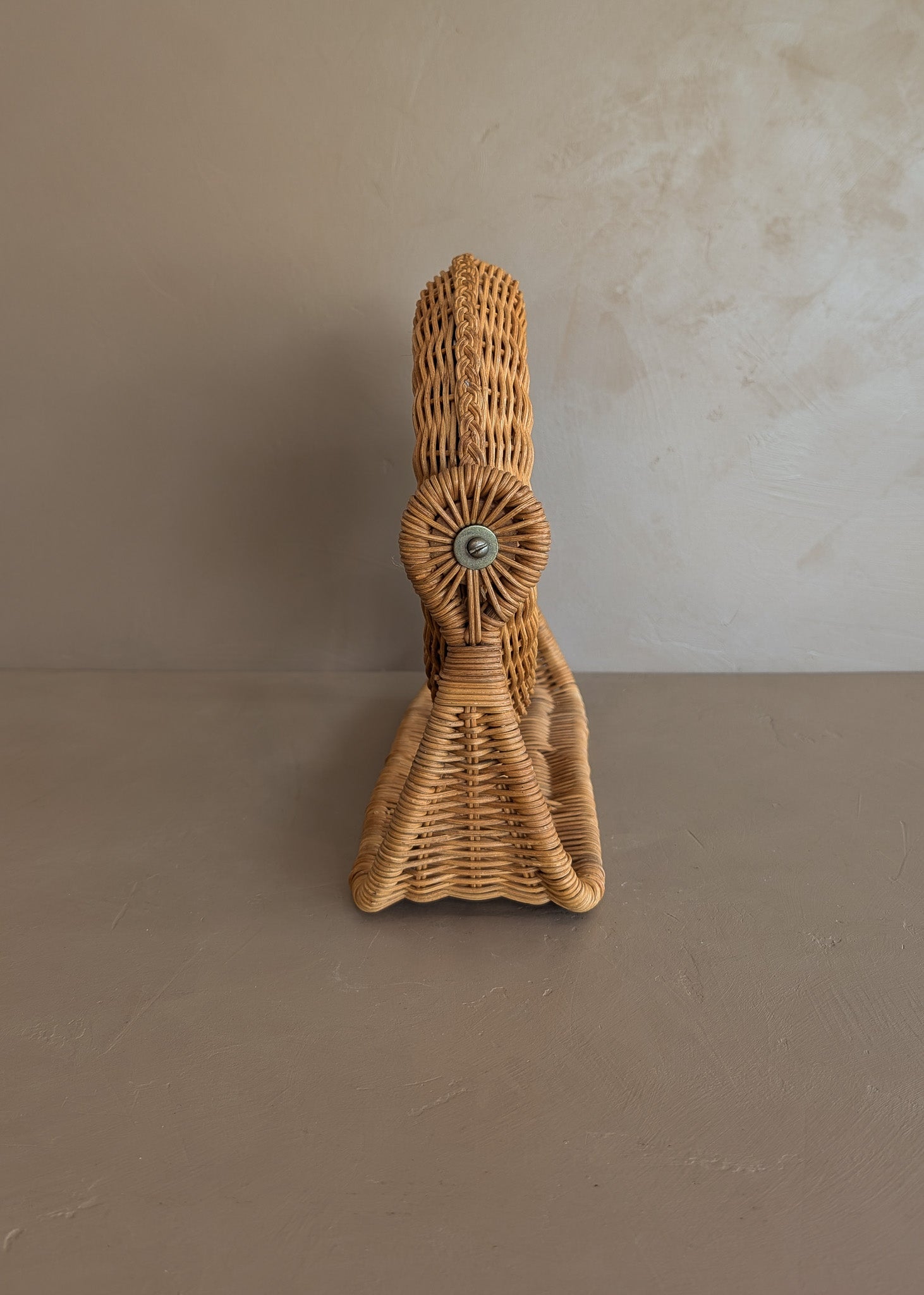 Unique Vintage Wicker Double-Sided Tabletop Vanity Mirror