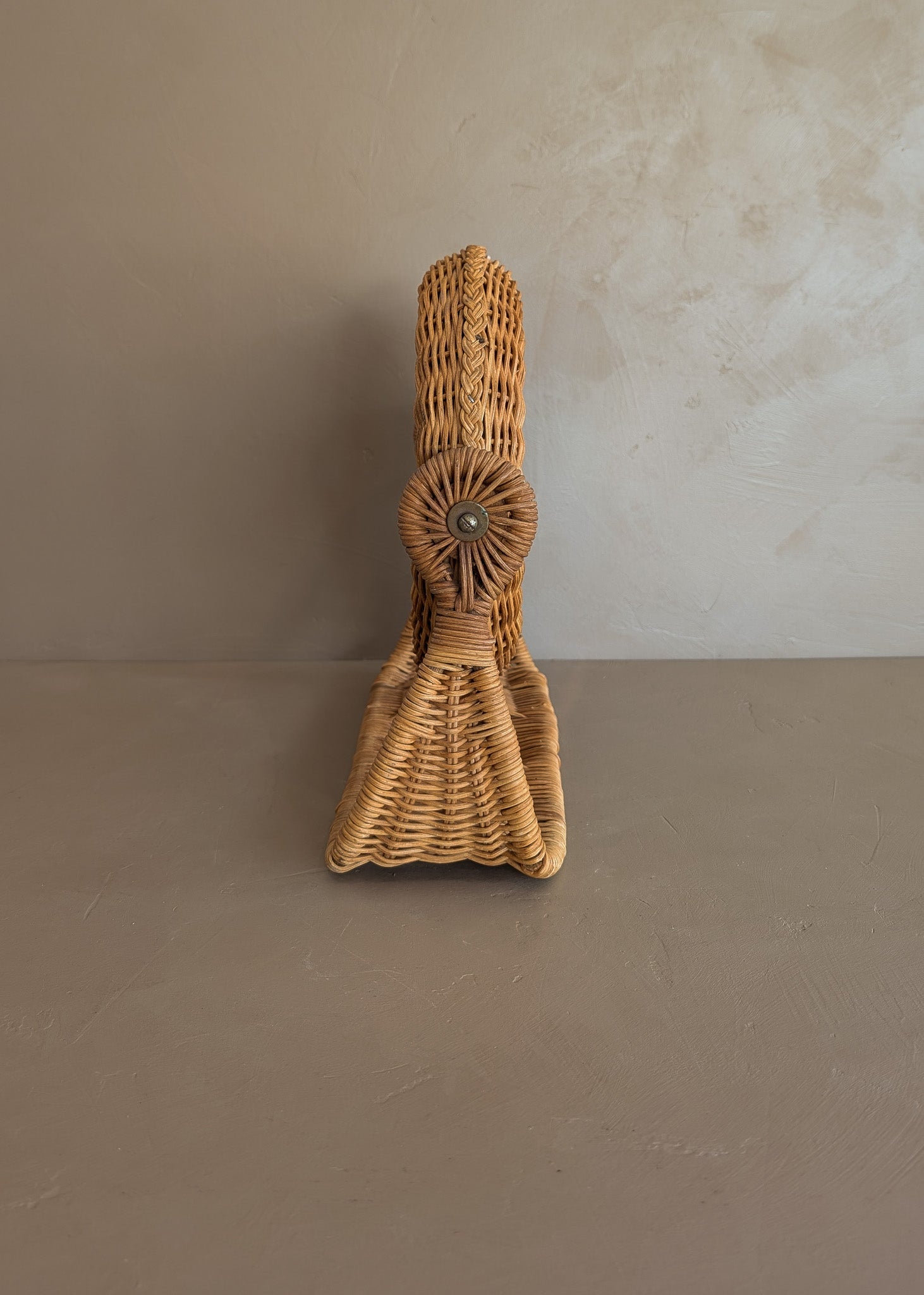 Unique Vintage Wicker Double-Sided Tabletop Vanity Mirror