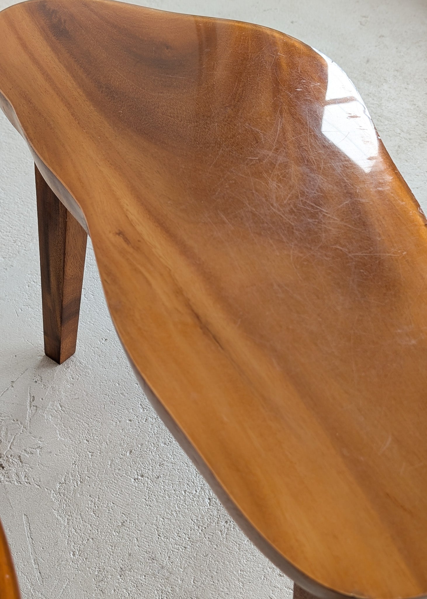 Pair of Vintage Handmade Wooden Freeform Biomorphic Side Tables