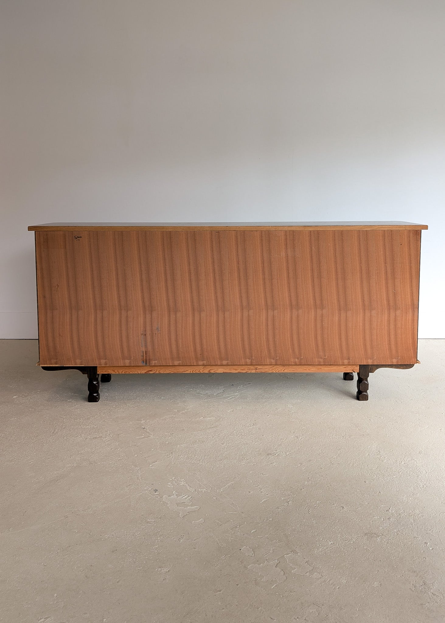 Vintage Dark Danish Oak Hundstrup Møbelfabrik Henning Kjærnulf-Style Sideboard with Skeleton Key
