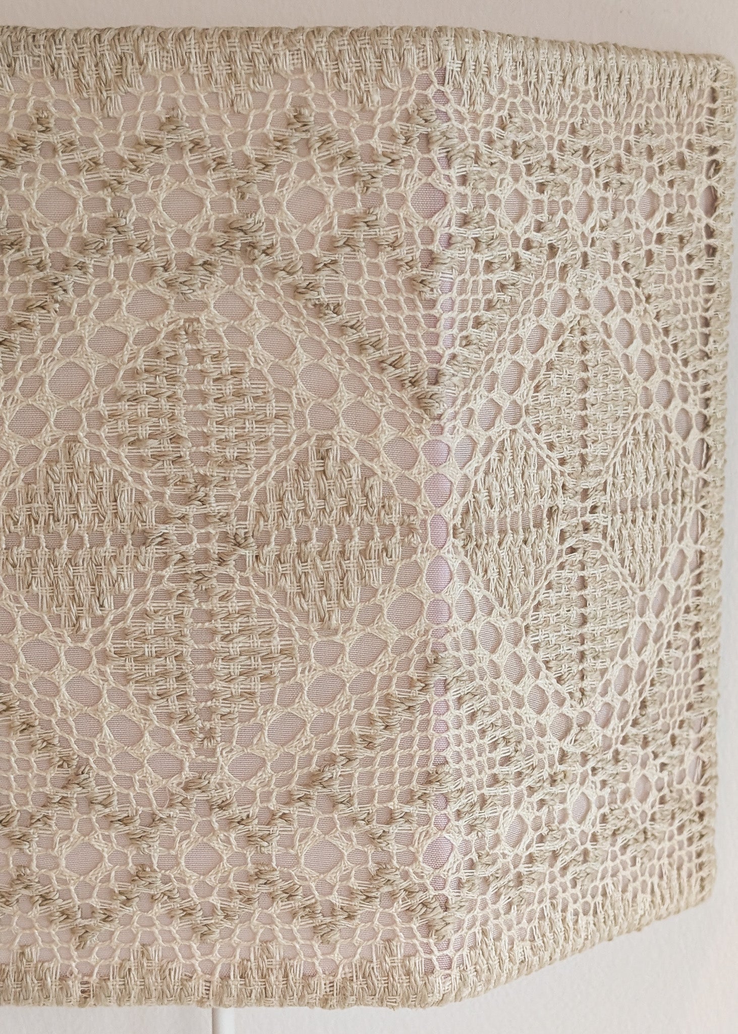 Pair of Vintage Swedish Crocheted Plug-In Wall Sconces
