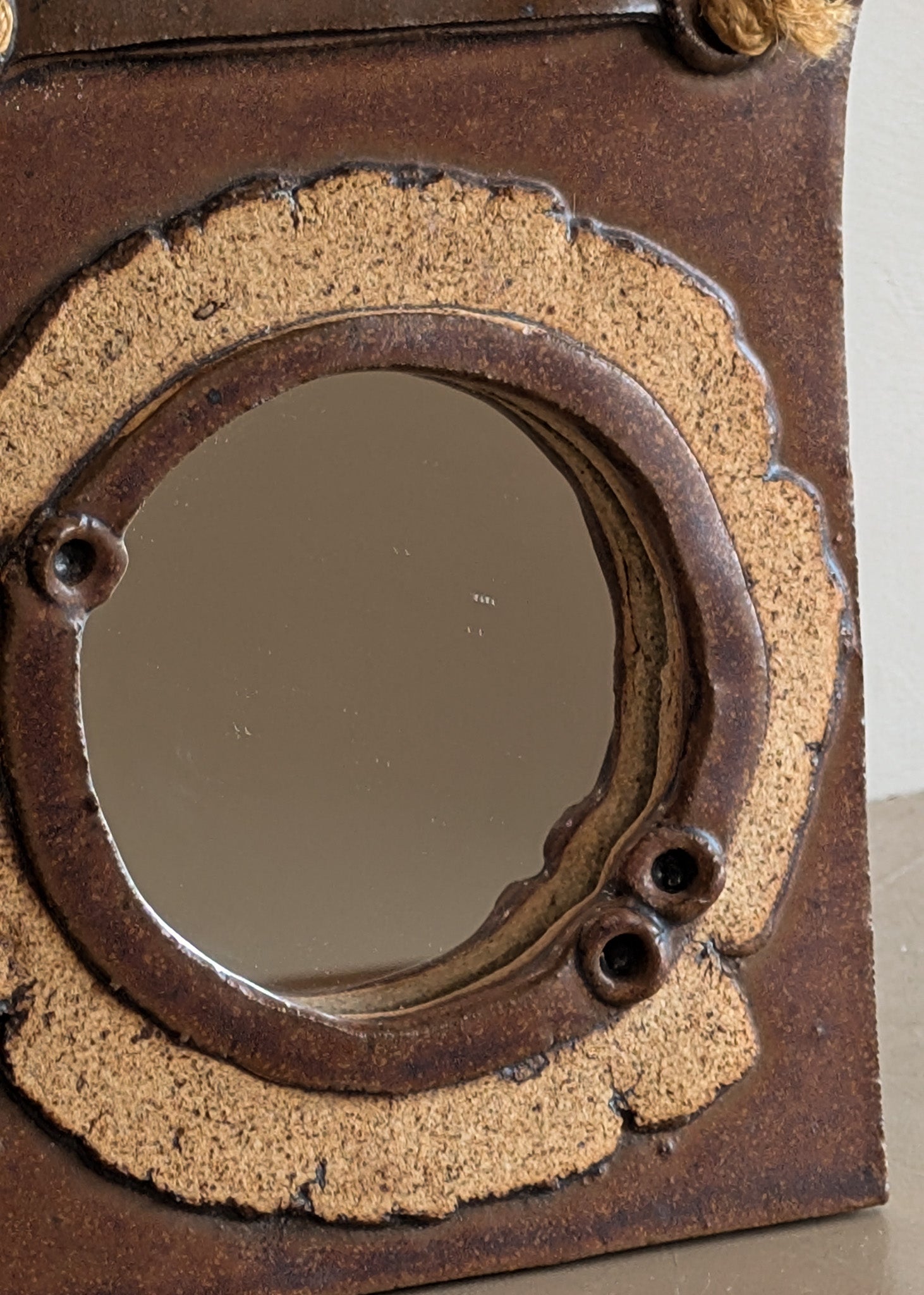 Petite Studio Pottery Neutral Brutalist Wall Mirror