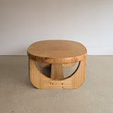 Large Unique Vintage Midcentury European Scandinavian Oval Pine Coffee Table