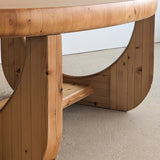 Large Unique Vintage Midcentury European Scandinavian Oval Pine Coffee Table