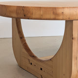 Large Unique Vintage Midcentury European Scandinavian Oval Pine Coffee Table