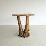 Vintage Burl Wood Console or Tall Side Table with Burl Root Base