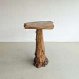 Vintage Burl Wood Console or Tall Side Table with Burl Root Base
