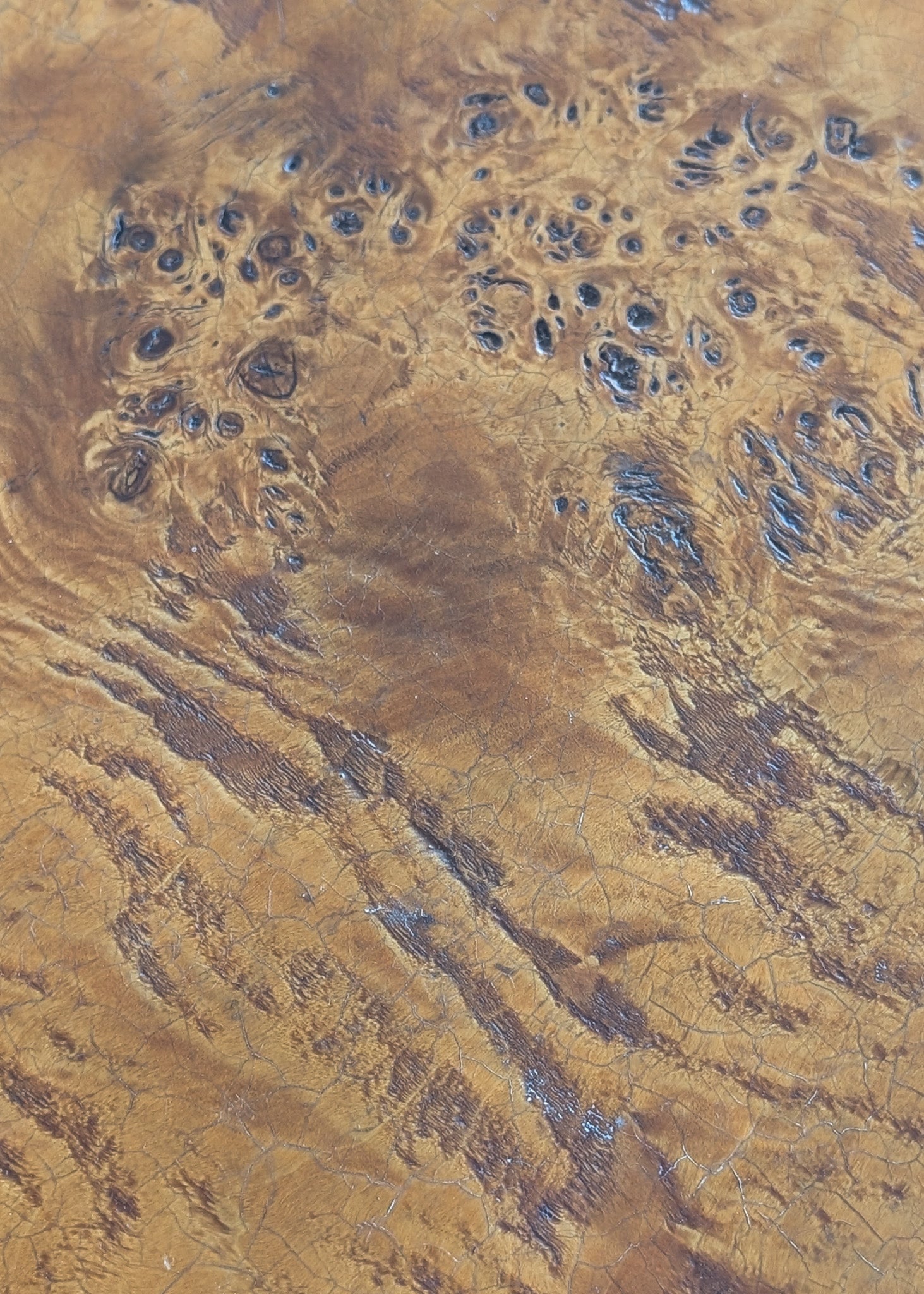 Vintage Burl Wood Console or Tall Side Table with Burl Root Base