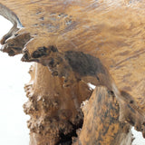 Vintage Burl Wood Console or Tall Side Table with Burl Root Base