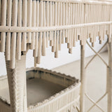 Antique Late 1800s Victorian Wakefield Rattan Company White Painted Rattan and Wicker Side or Breakfast Table