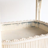 Antique Late 1800s Victorian Wakefield Rattan Company White Painted Rattan and Wicker Side or Breakfast Table