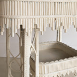 Antique Late 1800s Victorian Wakefield Rattan Company White Painted Rattan and Wicker Side or Breakfast Table