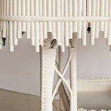Antique Late 1800s Victorian Wakefield Rattan Company White Painted Rattan and Wicker Side or Breakfast Table
