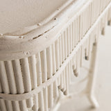 Antique Late 1800s Victorian Wakefield Rattan Company White Painted Rattan and Wicker Side or Breakfast Table