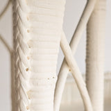 Antique Late 1800s Victorian Wakefield Rattan Company White Painted Rattan and Wicker Side or Breakfast Table