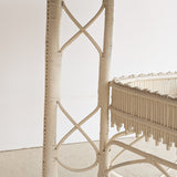 Antique Late 1800s Victorian Wakefield Rattan Company White Painted Rattan and Wicker Side or Breakfast Table