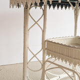 Antique Late 1800s Victorian Wakefield Rattan Company White Painted Rattan and Wicker Side or Breakfast Table
