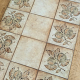 Large Vintage Danish Poul H. Poulsen-Style Quartersawn White Oak and Chestnut Ceramic Tile Coffee Table with Scalloped Stringers