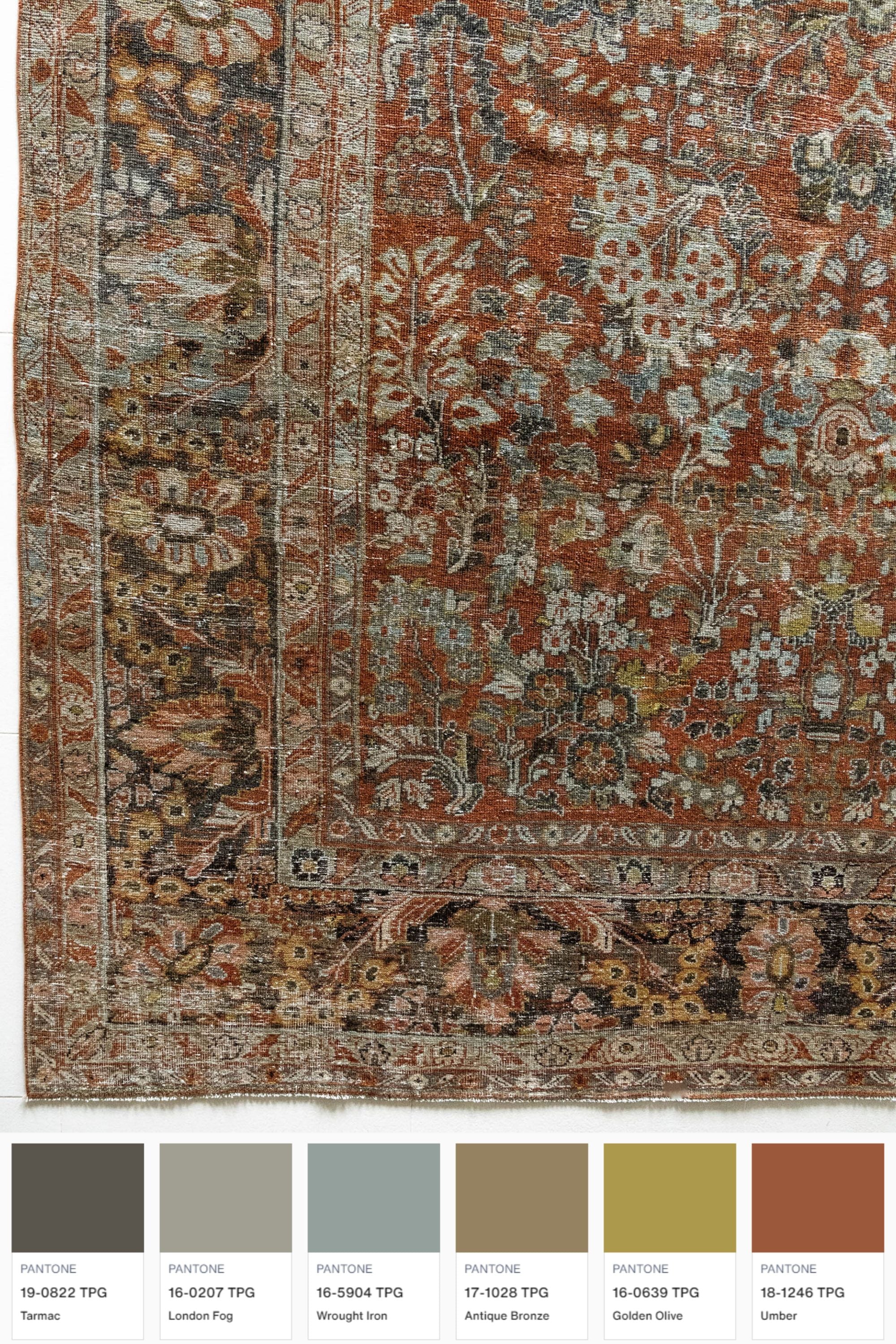 District Loom 1920s Antique Persian Mahal Area Rug 8'8" x 11'5"