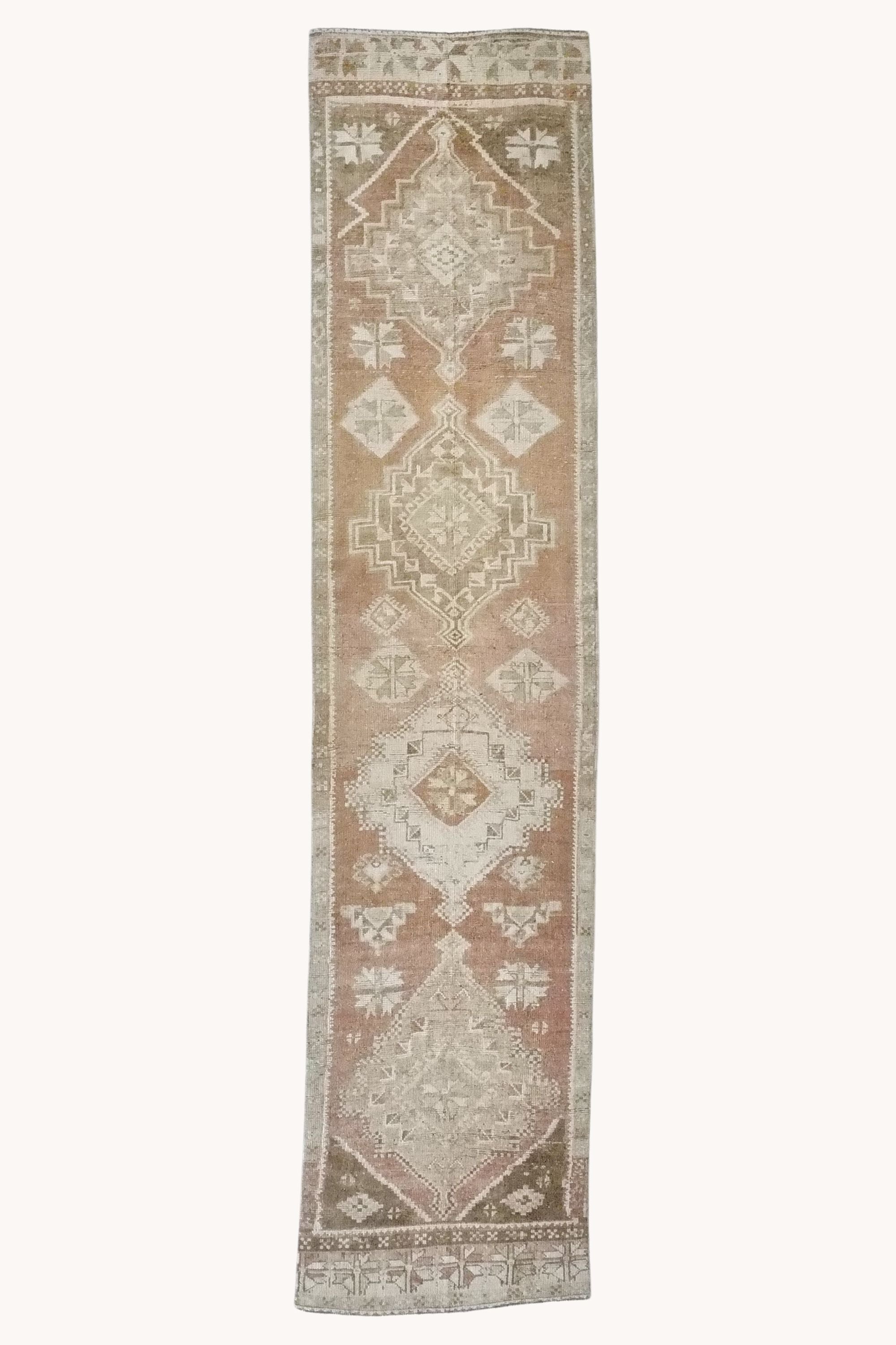 District Loom 1960s Vintage Turkish Kars Runner Rug 3'9" x 16'9"