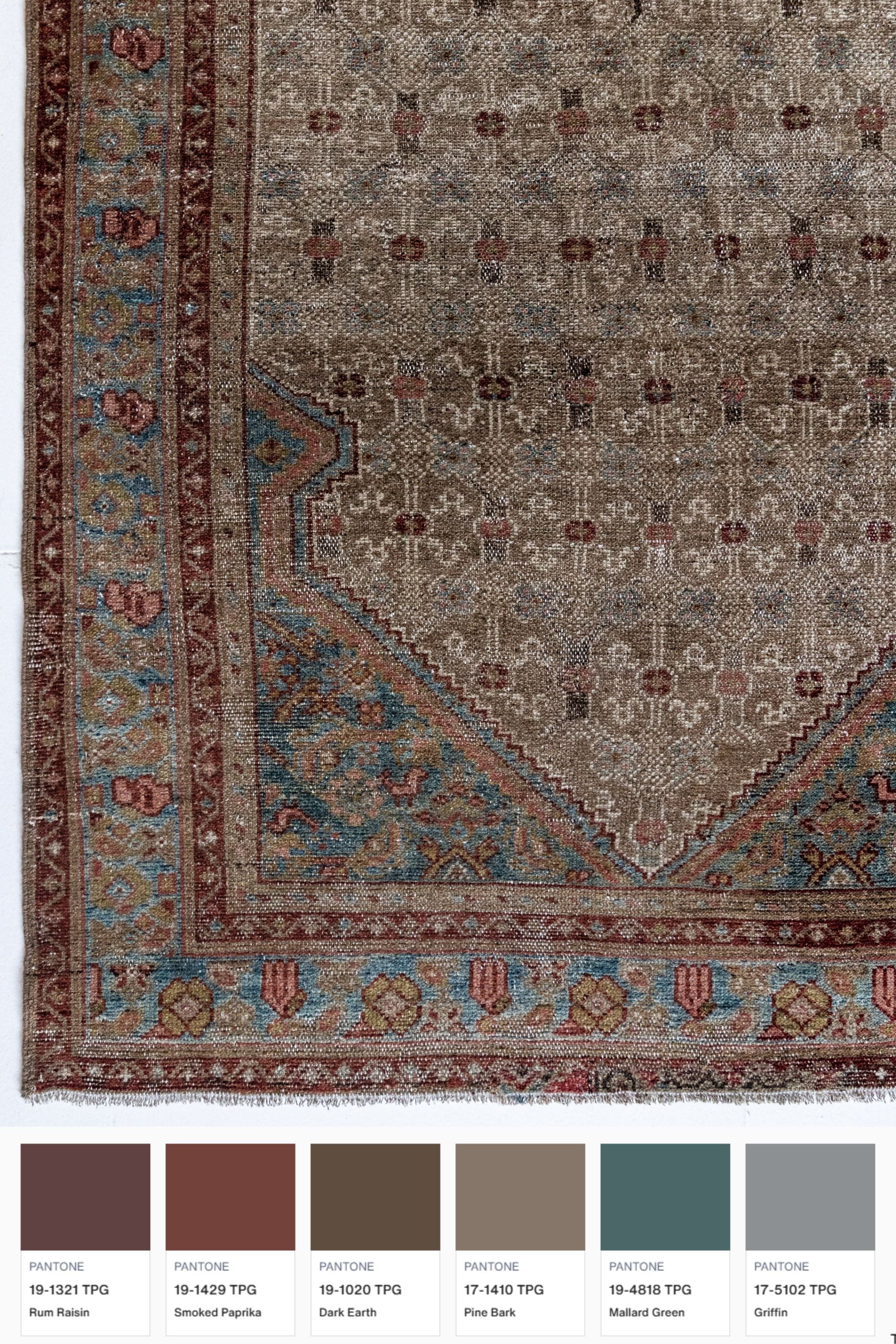 District Loom 1940s Vintage Persian Scatter Rug 4' x 6'9"