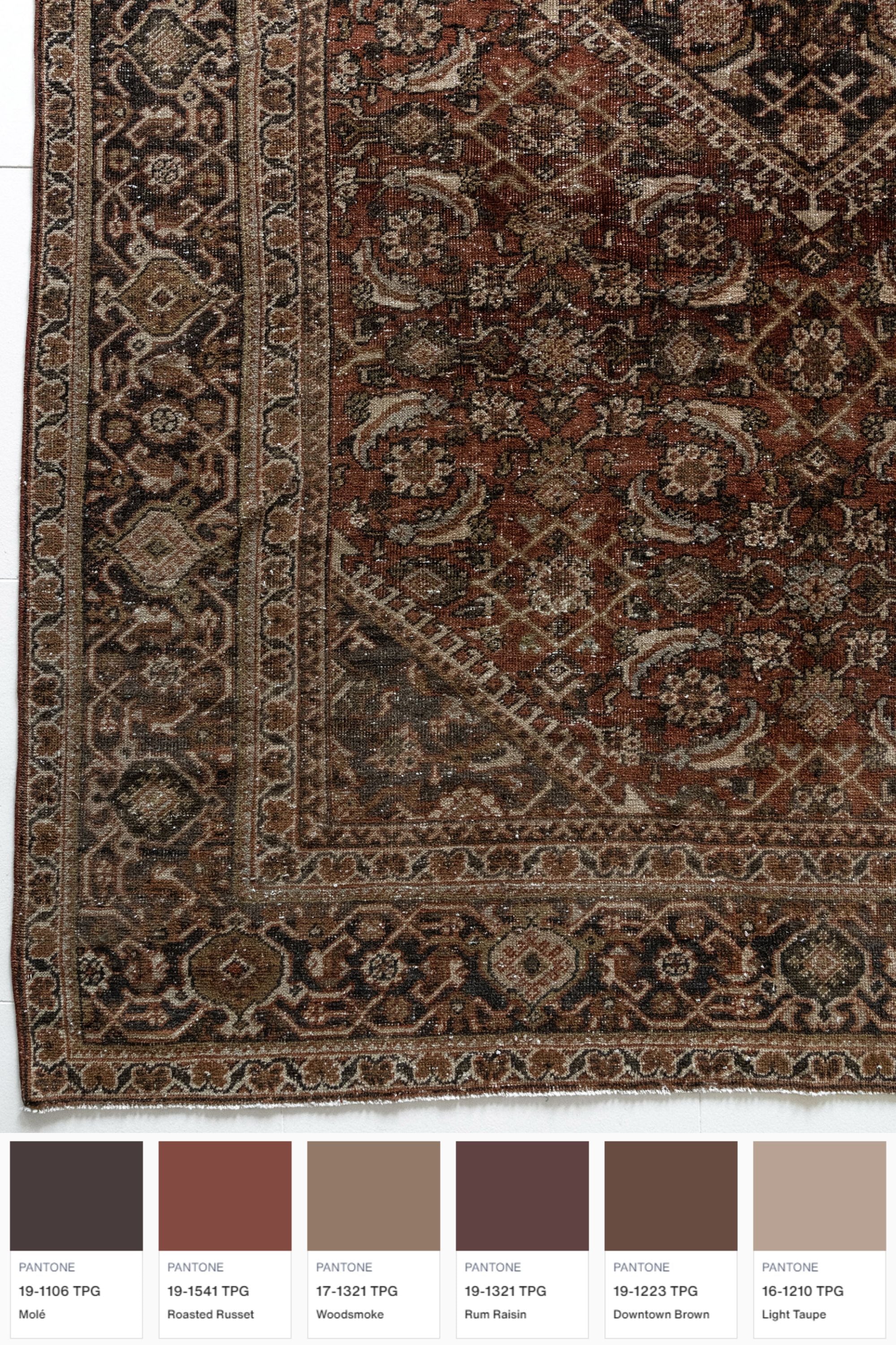 District Loom 1930s Vintage Persian Mahal Area Rug 7'7" x 10'4"