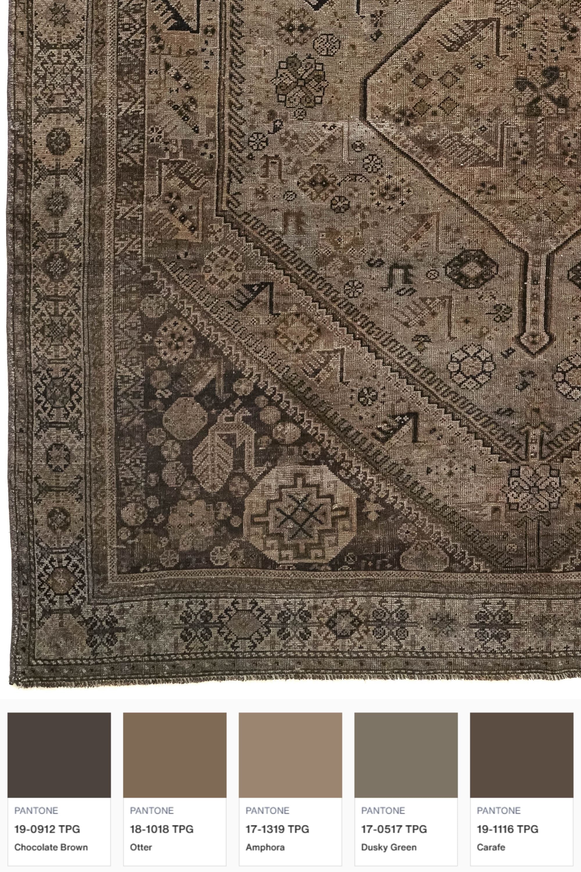 District Loom 1920s Antique Persian Shiraz Scatter Rug 5'6" x 9'3"