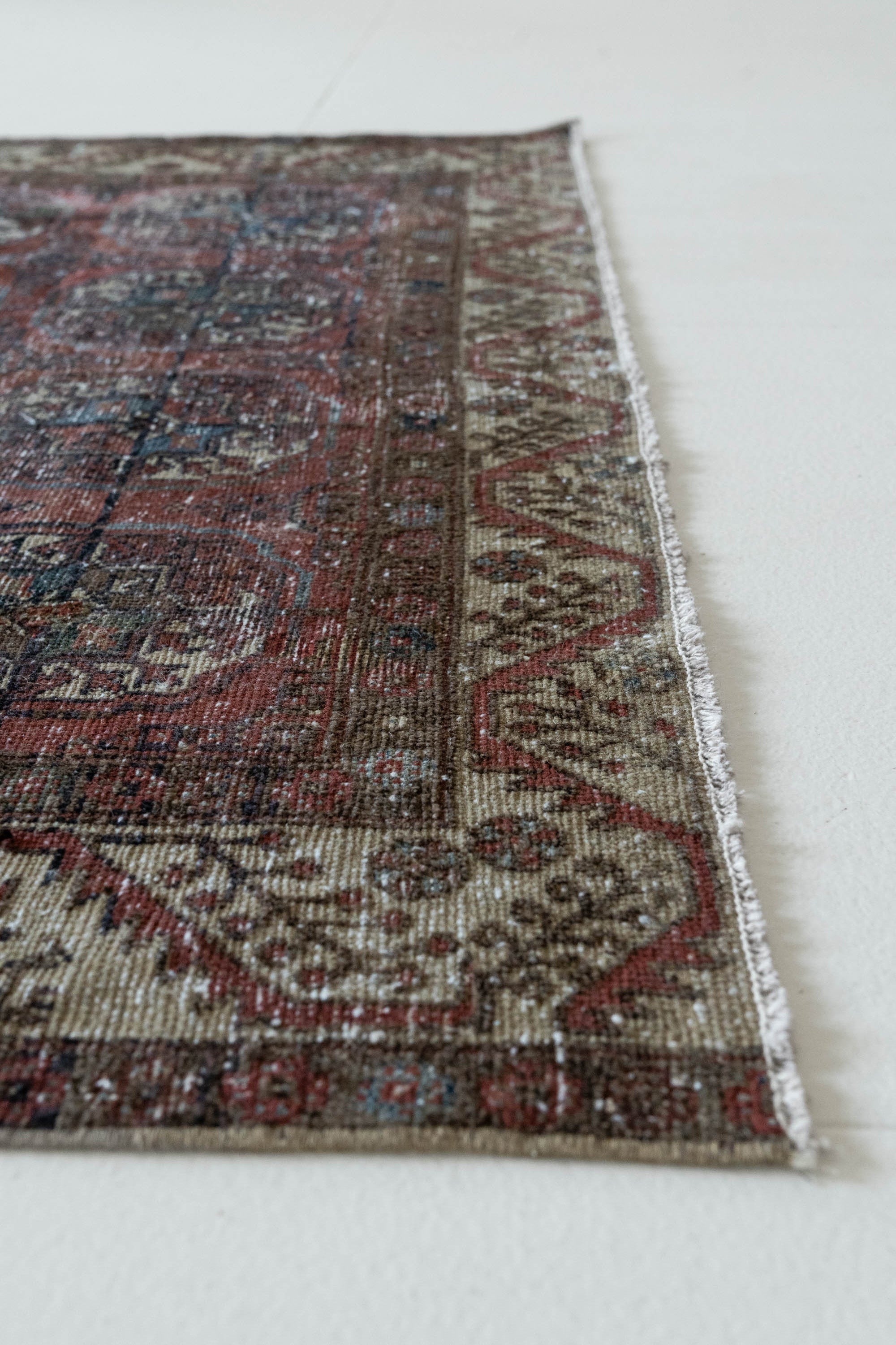 District Loom 1920s Antique Uzbekistan Bokhara Scatter Rug 3'8" x 6'11"